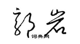 梁錦英郭岩草書個性簽名怎么寫