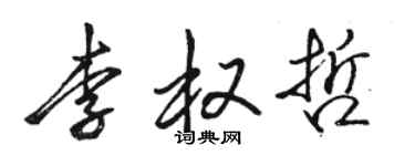 駱恆光李權哲行書個性簽名怎么寫