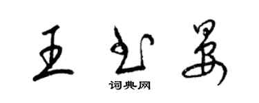 梁錦英王書晏草書個性簽名怎么寫