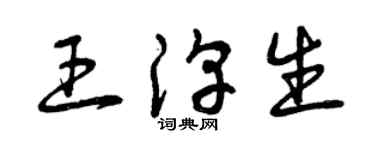 曾慶福王淳生草書個性簽名怎么寫