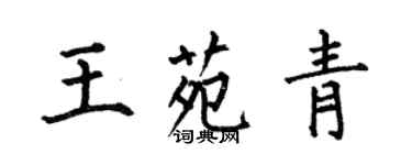 何伯昌王苑青楷書個性簽名怎么寫