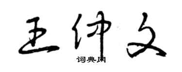 曾慶福王仲文草書個性簽名怎么寫