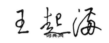 駱恆光王起滿草書個性簽名怎么寫