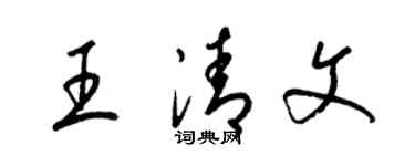 梁錦英王清文草書個性簽名怎么寫