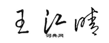 駱恆光王江晴草書個性簽名怎么寫