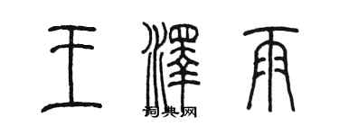 陳墨王澤雨篆書個性簽名怎么寫