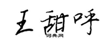 王正良王甜呼行書個性簽名怎么寫