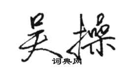 駱恆光吳操行書個性簽名怎么寫