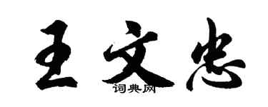 胡問遂王文忠行書個性簽名怎么寫