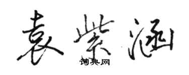 駱恆光袁紫涵行書個性簽名怎么寫