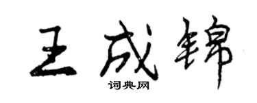 曾慶福王成錦行書個性簽名怎么寫