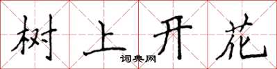 侯登峰樹上開花楷書怎么寫