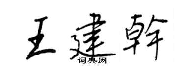 王正良王建乾行書個性簽名怎么寫