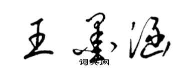 梁錦英王墨涵草書個性簽名怎么寫