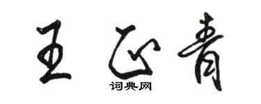 駱恆光王正青行書個性簽名怎么寫
