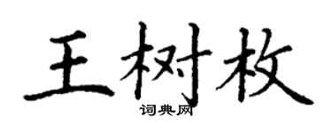 丁謙王樹枚楷書個性簽名怎么寫