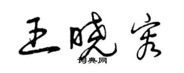 曾慶福王曉容草書個性簽名怎么寫