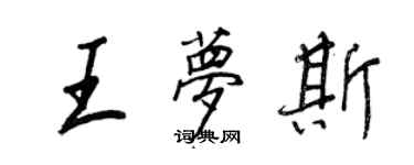 王正良王夢斯行書個性簽名怎么寫