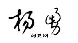 梁錦英楊勇草書個性簽名怎么寫