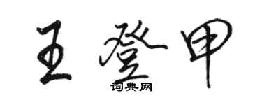 駱恆光王登甲行書個性簽名怎么寫
