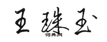 駱恆光王珠玉行書個性簽名怎么寫