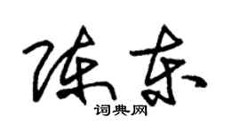 朱錫榮陳東草書個性簽名怎么寫