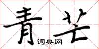 周炳元青芒楷書怎么寫