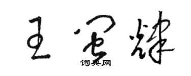 駱恆光王閩輝草書個性簽名怎么寫