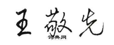 駱恆光王敬先行書個性簽名怎么寫