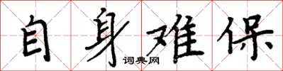 周炳元自身難保楷書怎么寫
