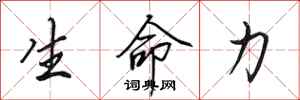 田英章生命力行書怎么寫