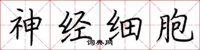 荊霄鵬神經細胞楷書怎么寫