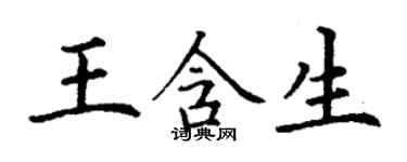 丁謙王含生楷書個性簽名怎么寫