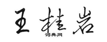 駱恆光王桂岩行書個性簽名怎么寫