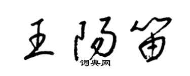 梁錦英王陽笛草書個性簽名怎么寫