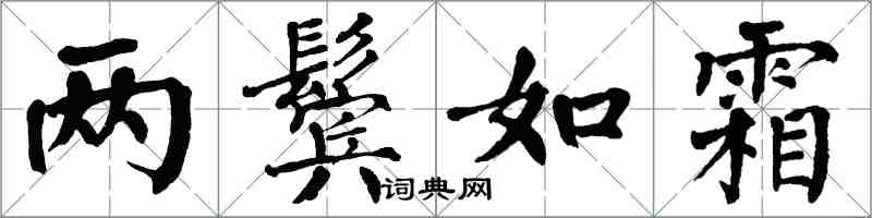 翁闓運兩鬢如霜楷書怎么寫