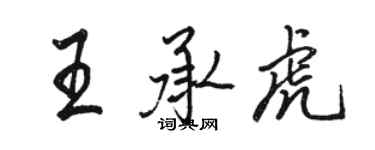 駱恆光王承虎行書個性簽名怎么寫