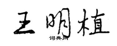 曾慶福王明植行書個性簽名怎么寫