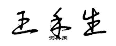 曾慶福王禾生草書個性簽名怎么寫