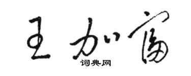 駱恆光王加富草書個性簽名怎么寫