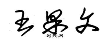 朱錫榮王果文草書個性簽名怎么寫