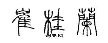 陳聲遠崔桂蘭篆書個性簽名怎么寫