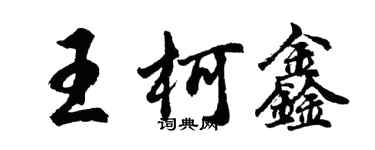胡問遂王柯鑫行書個性簽名怎么寫