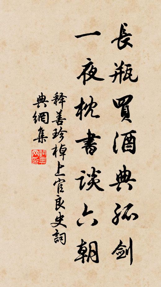 釋善珍長瓶買酒典孤劍,一夜枕書談六朝書法作品欣賞