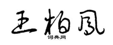 曾慶福王柏鳳草書個性簽名怎么寫