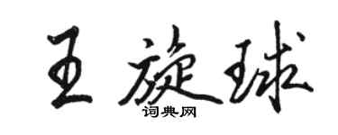 駱恆光王旋球行書個性簽名怎么寫