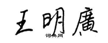 王正良王明廣行書個性簽名怎么寫