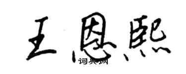 王正良王恩熙行書個性簽名怎么寫