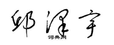 梁錦英邱澤宇草書個性簽名怎么寫