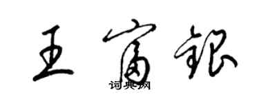 梁錦英王富銀草書個性簽名怎么寫